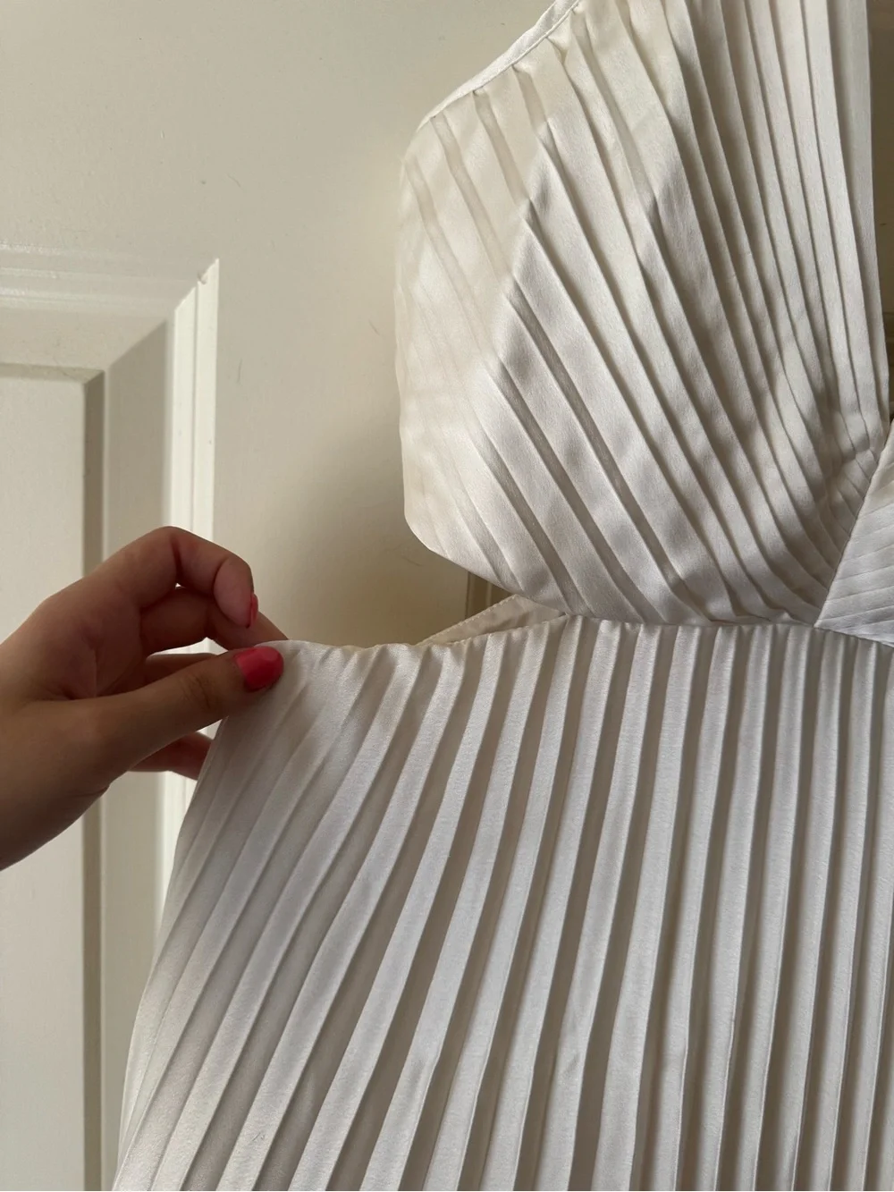 Abercrombie Giselle Pleated Cutout Maxi Dress